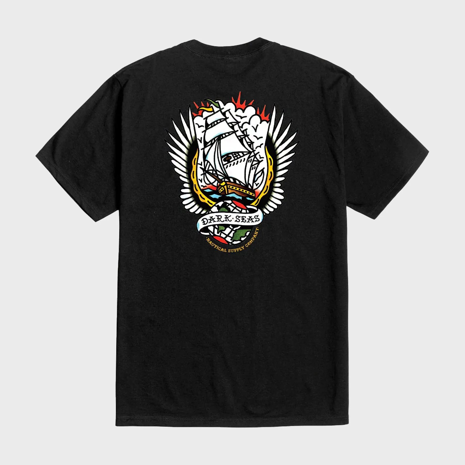 Dark Seas Mens Worldwide Stock T-Shirt - Black