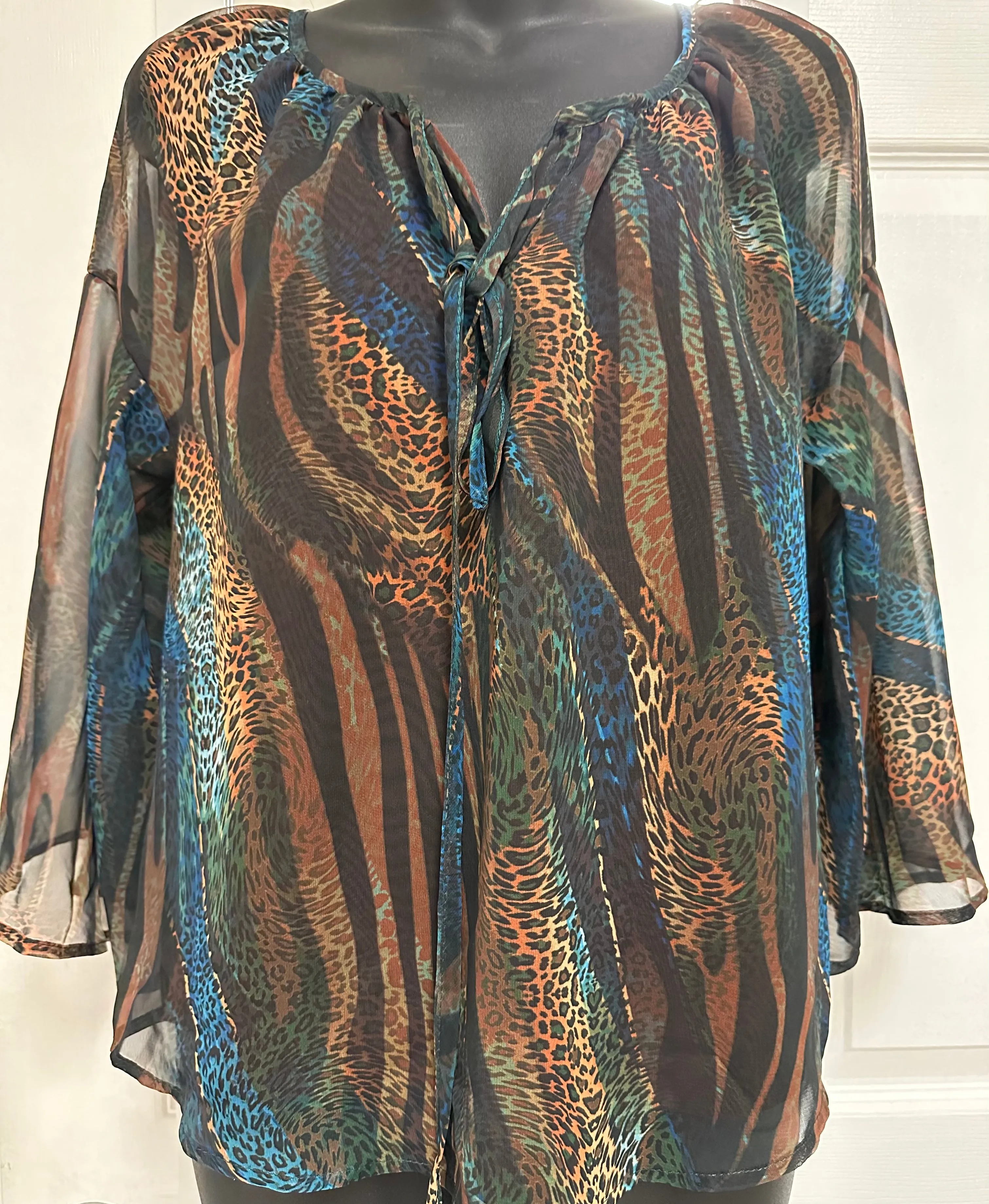 Fall Jungle Print Blouse