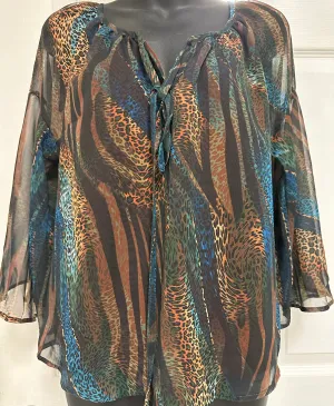 Fall Jungle Print Blouse