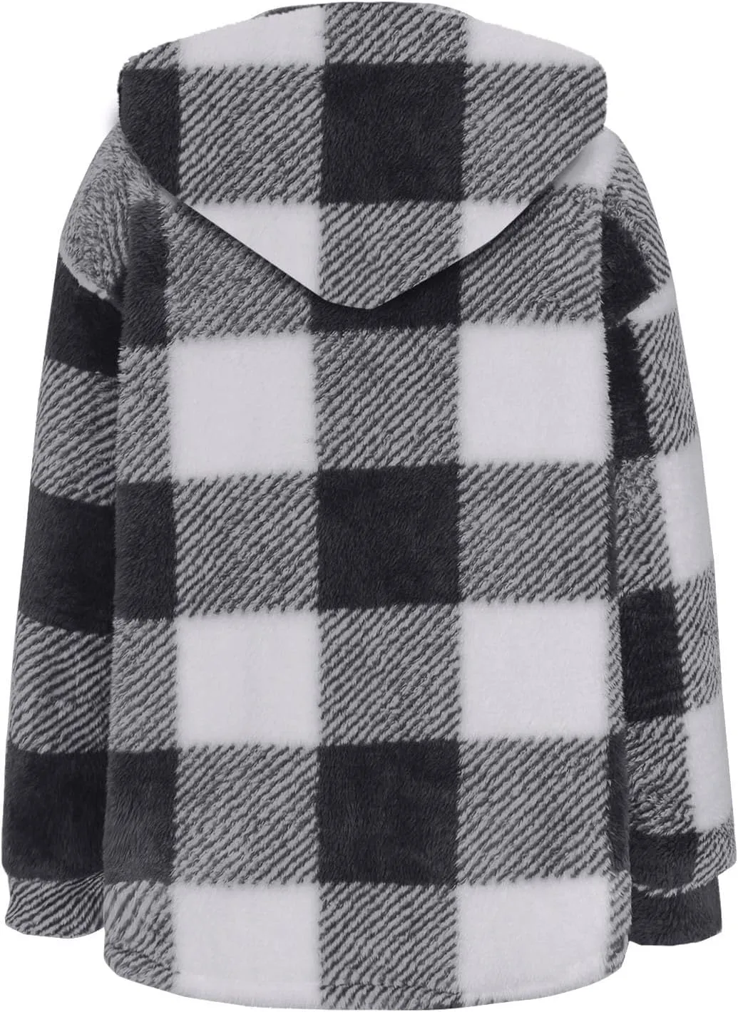 Hvyesh Teddy Bear Flannel Jacket Women Winter Clothes Hoodies, Oversized Fuzzy Fleece Sherpa Shacket Jackets for Women
