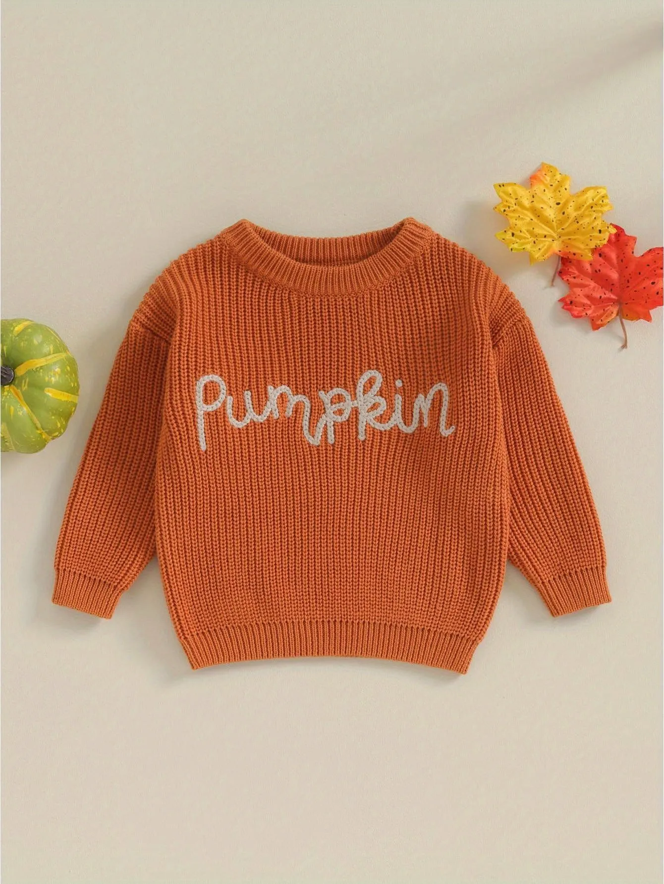 Knitted Baby Pumpkin Sweater