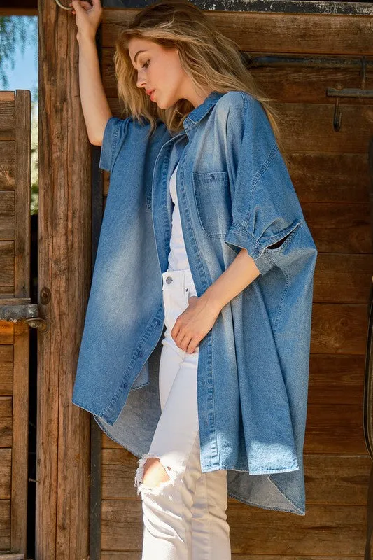 OVERSIZED DENIM TOP