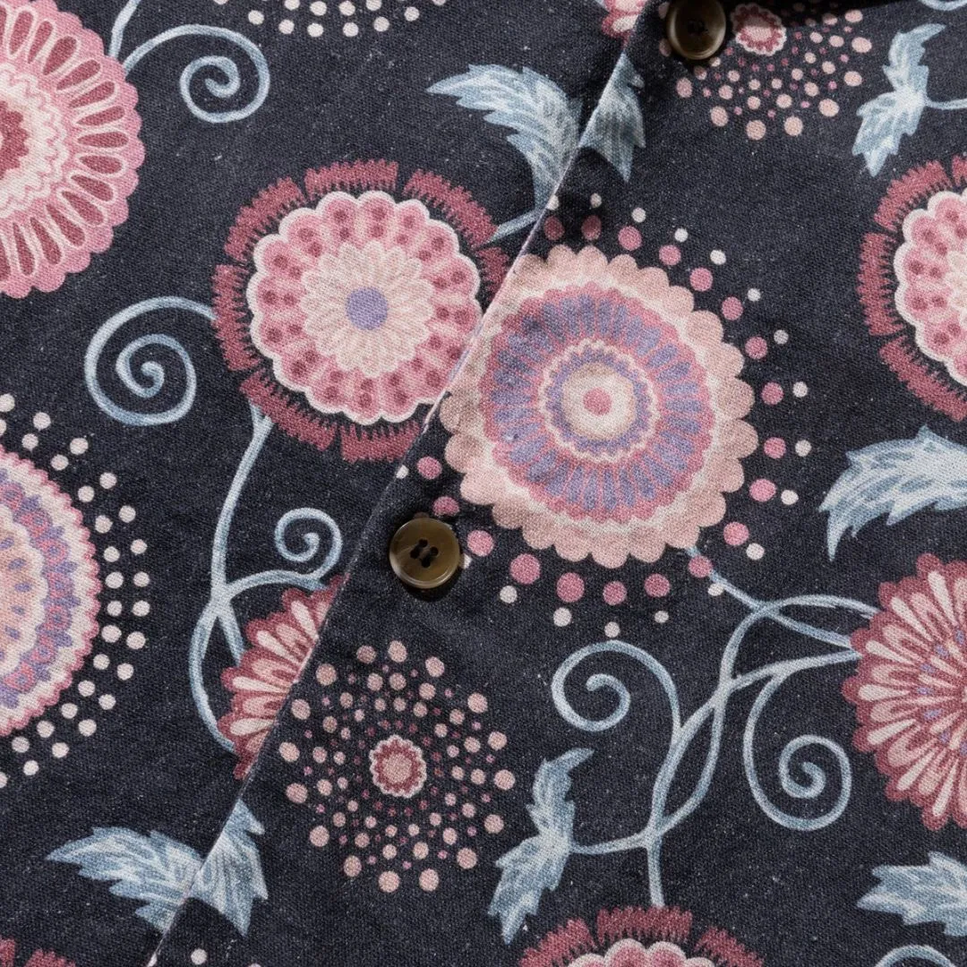 Protea Linen T-Shirt (Black)