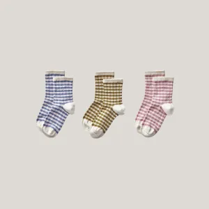 Sock Set, Gingham, Seasonal Color Mix