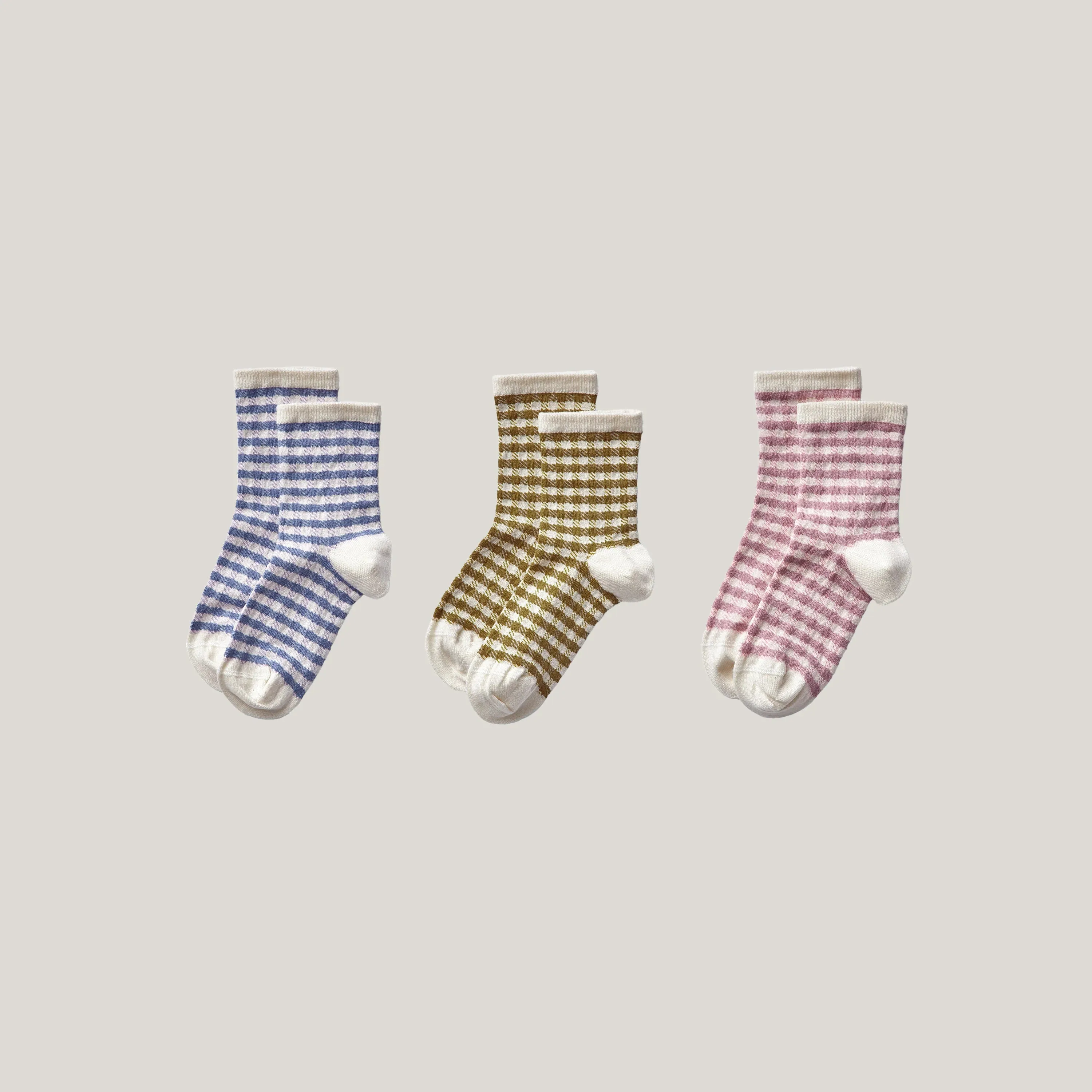 Sock Set, Gingham, Seasonal Color Mix