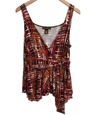 Warm Autumn Print Asymmetric Sleeveless Top